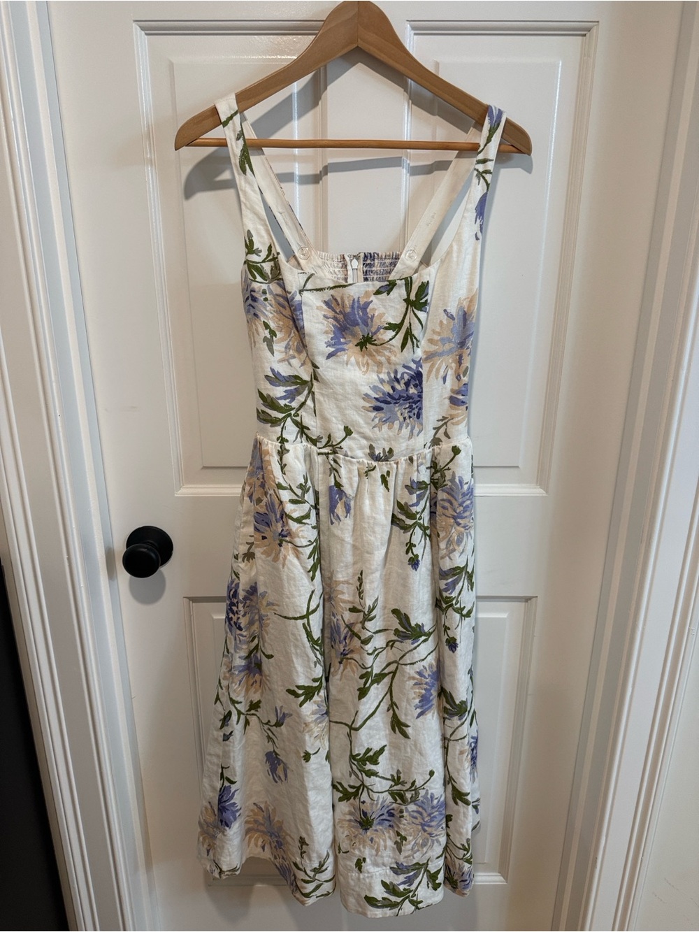 Reformation Janu linen dress in ‘serenity’